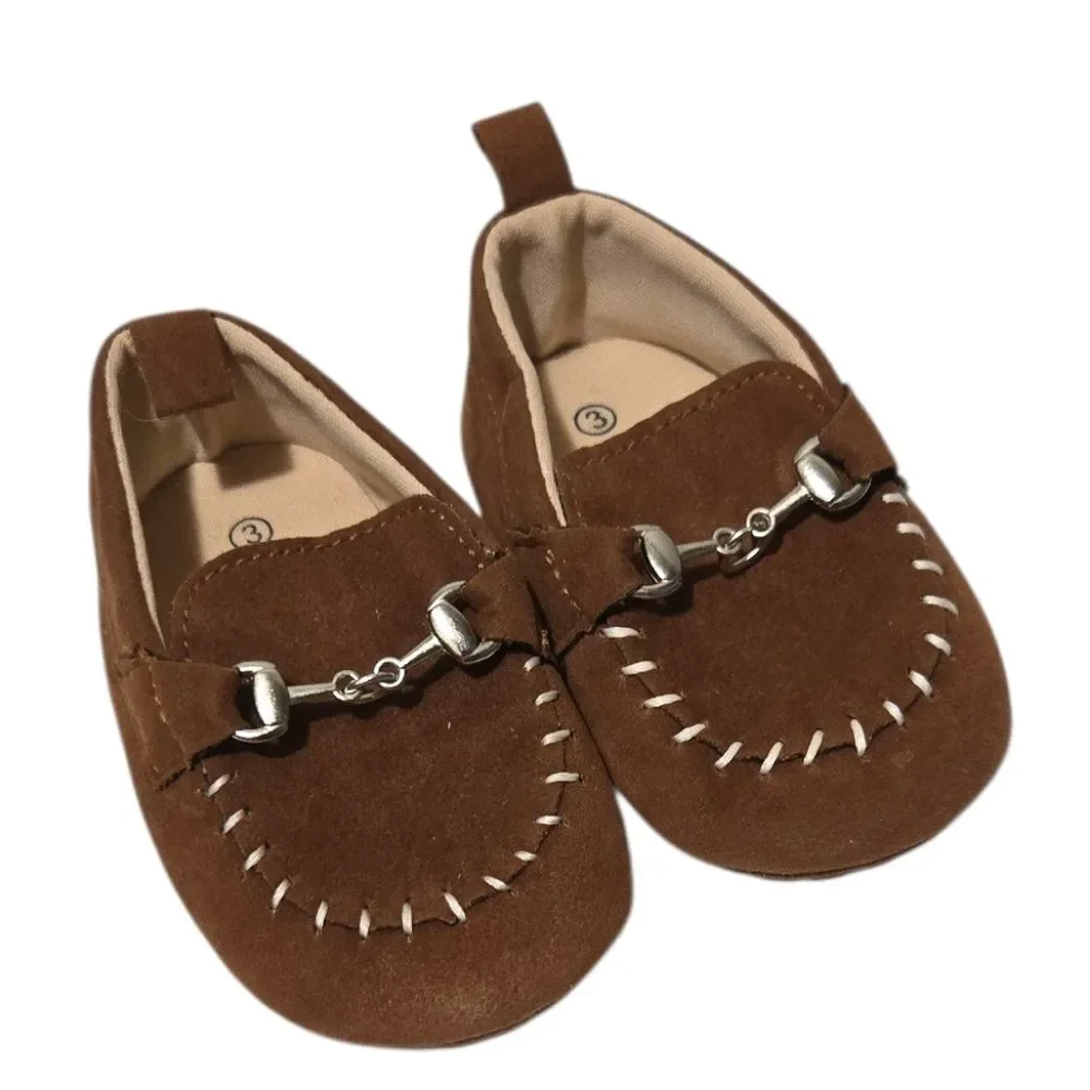 Lucky Brand Moccasin Slipper Crib Shoes Size 3 Baby